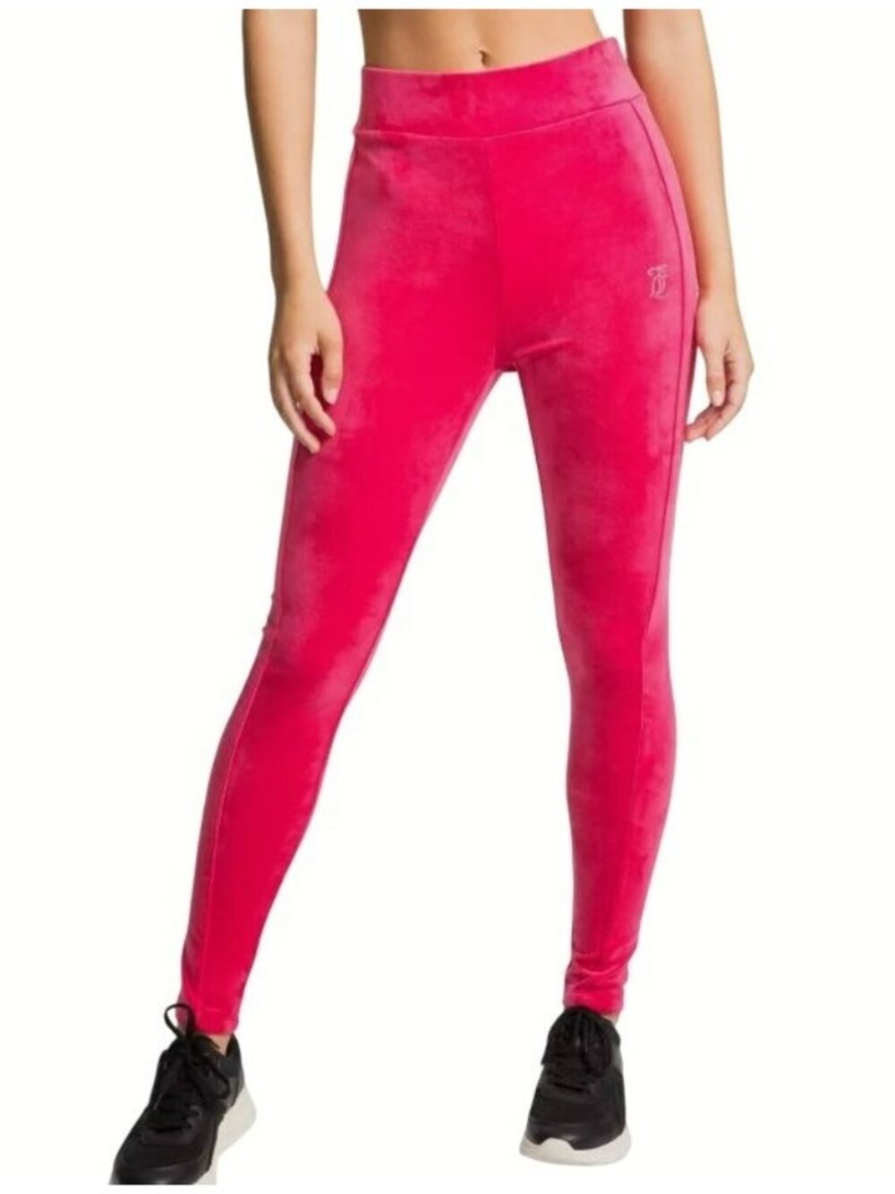 Juicy Couture Pink Velour Leggings Size Small Rhinestone Logo